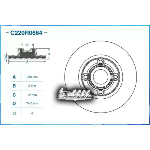 Диск Тормозной Renault 19 I (B/C53) 09/1990 - 04/1992 Задн. CWORKS 