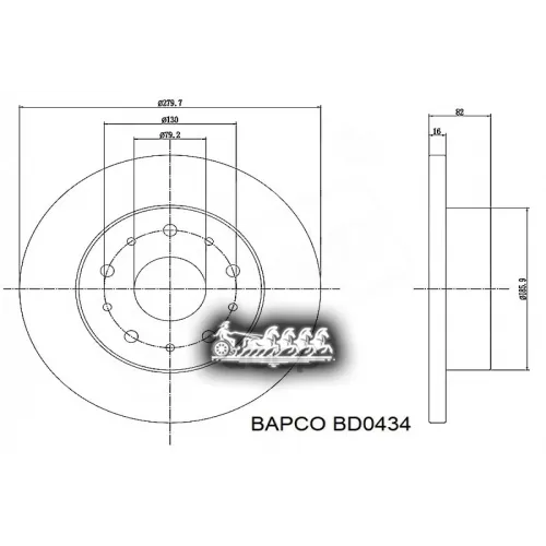 Диск Тормозной Psa/Fiat Jumper/Boxer/Ducato 94- Задн. BAPCO 