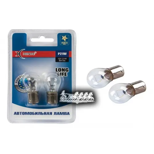 Лампа Накаливания P21w (Long Life) 12V (Блистер 2 Шт.) Xenite 