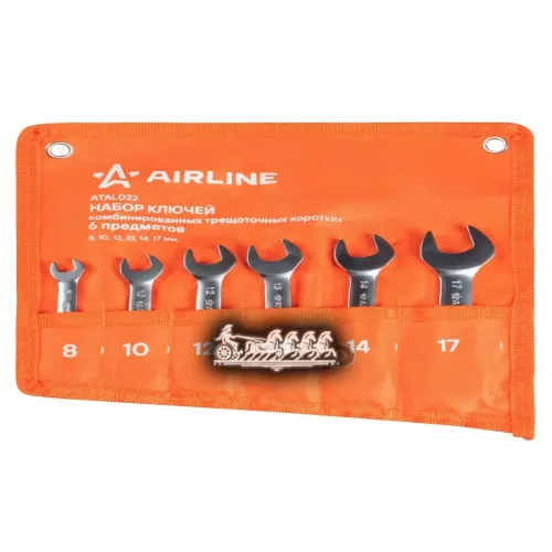 Набор Ключей Комбинированных Трещоточных Pro 6Пр. Коротких (8-17Мм) Сумка AIRLINE 