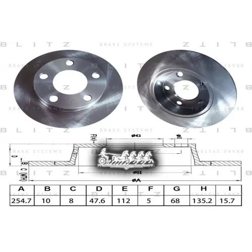 Диск Тормозной Audi A6 00- Задн. (Мин. 2 Шт.) Blitz 