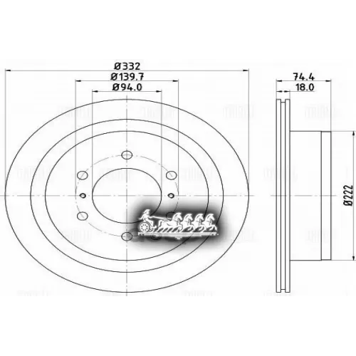 Диск Торм. Для А/М Mitsubishi Pajero Iv (06-) Зад. D=332 (Df 117408) Trialli 