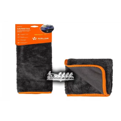 Салфетка Из Микрофибры Для Мытья И Удаления Влаги Серая (40*40 См) AIRLINE 
