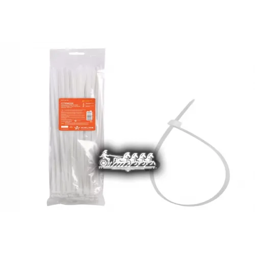 Стяжки (Хомуты) Кабельные 4.8*400 Мм. Пластиковые. Белые. 100 Шт. AIRLINE 