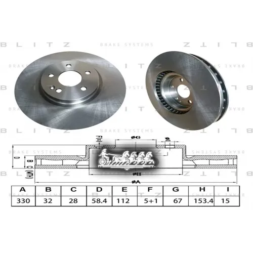 Диск Тормозной Mercedes V/Vito(W447) 14- Blitz 