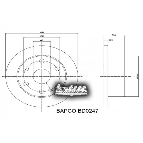 Диск Тормозной Mb/Vag Sprinter(Ncv3)/Crafter -13 Задн. BAPCO 