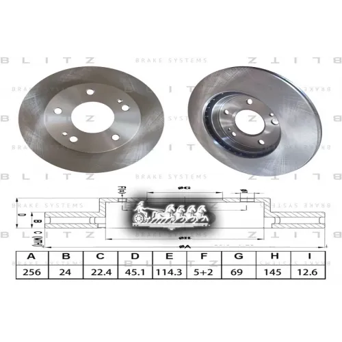 Диск Тормозной Chrysler Sebring 01- Перед. (Мин. 2 Шт.) Blitz 