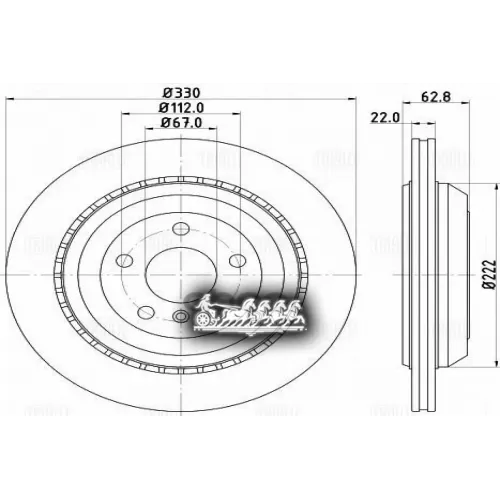 Диск Тормозной Mercedes Gl X164/Ml W164/R W251 280-500 05- Задний Вент. D 330Мм. Trialli DF 155109