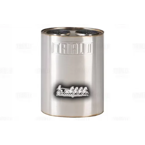 Глушитель Универс. (Овал 125X175) L 380 D 63 (2-Входа 2-Выхода) (Нерж. Сталь) Trialli EMM 20H38063