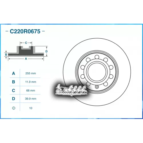 Диск Тормозной Audi A4 B6 (8E2) 07/2002 - По Н.в. Задн. CWORKS 