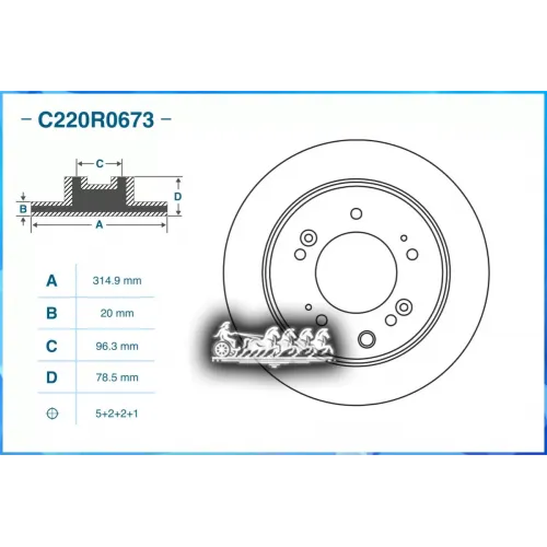 Диск Тормозной Kia Sorento I (Jc) 02/2007 - По Н.в. Задн. CWORKS 