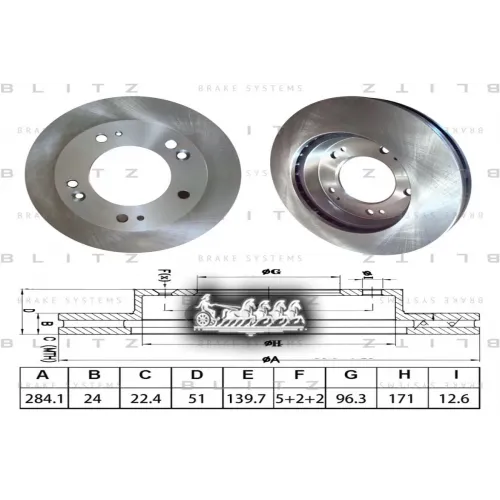Диск Тормозной Kia Sportage/Retona 00- Blitz 