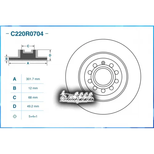 Диск Тормозной Audi A6 C6 (4F2) 05/2009 - По Н.в. Задн. CWORKS 