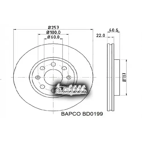 Диск Тормозной Fiat Punto 05- Перед. BAPCO 