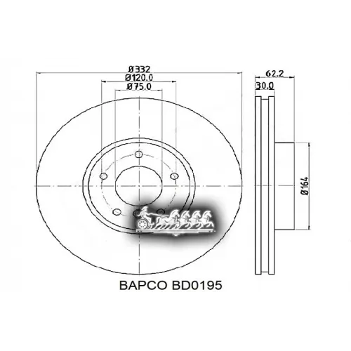 Диск Тормозной Bmw X5 (E70) 07- Перед. Вент. BAPCO 