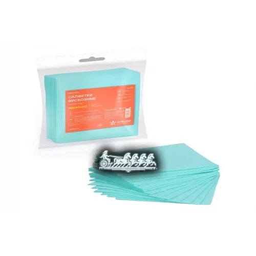 Салфетки Вискозные Зеленые 10 Шт. (34*30См) AIRLINE 