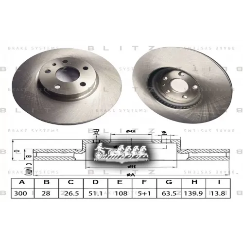 Диск Тормозной Ford Mondeo V 14- Blitz 