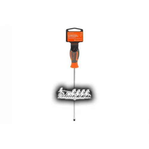 Отвертка Шлицевая Sl4.0x200 С Эргономичной Рукояткой Магнитная Пласт.подвес AIRLINE 