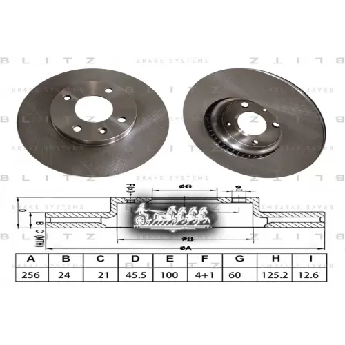 Диск Тормозной Chevrolet Aveo/Cobalt/Spin 12- Blitz 