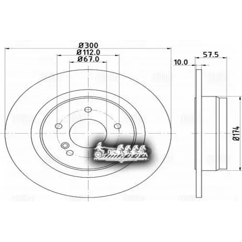 Диск Торм. Для Ам Mercedes C (W204) (07-) Зад. D=300 Amg Trialli 