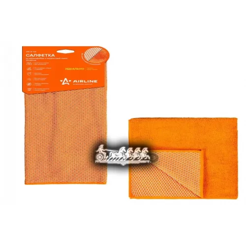 Салфетка Из Микрофибры И Коралловой Ткани Оранжевая (35*40 См) AIRLINE 