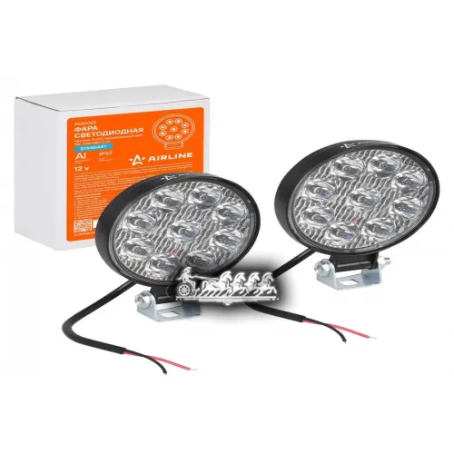 Фара Светодиодная Круглая 9Led, Направленный Свет, 9Вт, 83Х83х22мм, 12В, 2Шт. Standart AIRLINE 