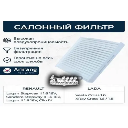 Фильтр Салона Renault Sandero/Logan/Clio/Captur 07- Arirang 