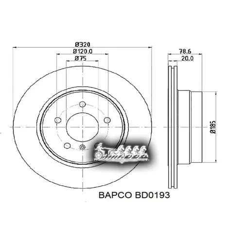 Диск Тормозной Bmw X5 (E70) / X6 (E71) 07- Задн. Вент. BAPCO 