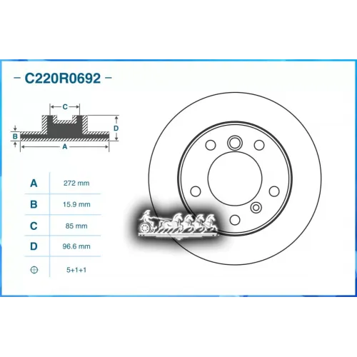 Диск Тормозной Mercedes-Benz G-Class (W461) 04/2009 - По Н.в. Задн. CWORKS 