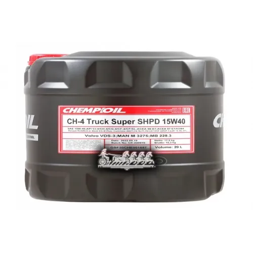 CHEMPIOIL 15W-40 Ch-4 Truck Super Shpd, Ci-4/Ch-4/ Sl 20Л (Полусинт. Мотор. Масло) Hcv