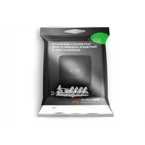 Салфетки Влажные Для Кожаных Изделий И Автосалона Pro (30 Шт.) AIRLINE 