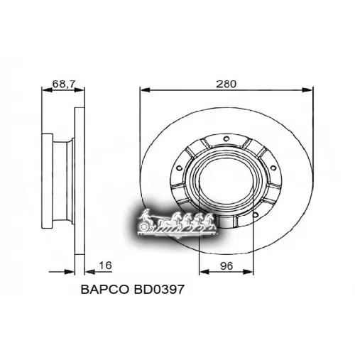 Диск Тормозной Ford Transit/Tourneo Ii -14 Задн. BAPCO 