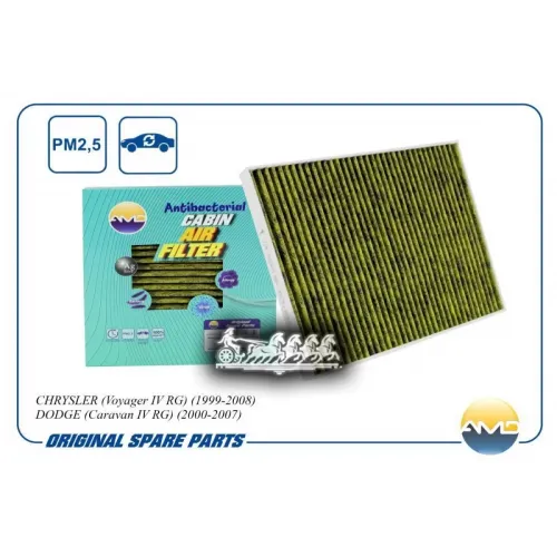 Фильтр Салона Chrysler/Dodge Voyager/Caravan 99- (Антибактериальный. Угольный) AMD 