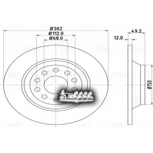 Диск Тормозной Audi A6 2.0-4.2 04- Задний D 302Мм. Trialli DF 180140