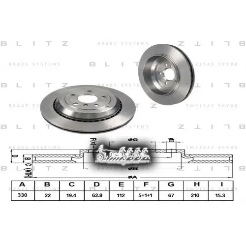Диск Тормозной Mb X164/W164/W251 05- Задн. Вент. Blitz 