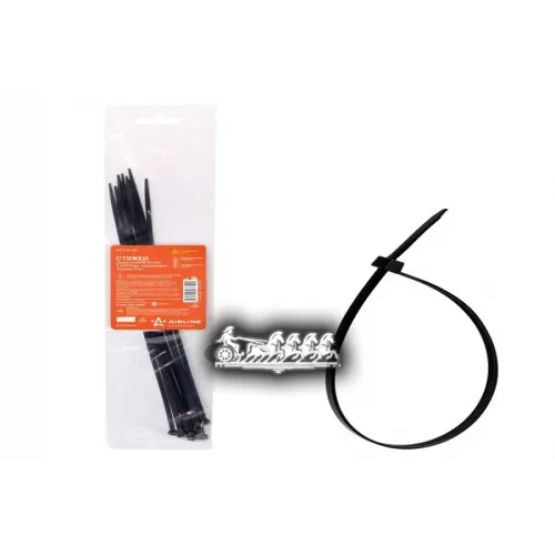 Стяжки (Хомуты) Кабельные 3.6*300 Мм. Пластиковые. Черные. 10 Шт. AIRLINE 