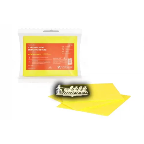 Салфетки Вискозные Желтые 3 Шт. (34*30См) AIRLINE 