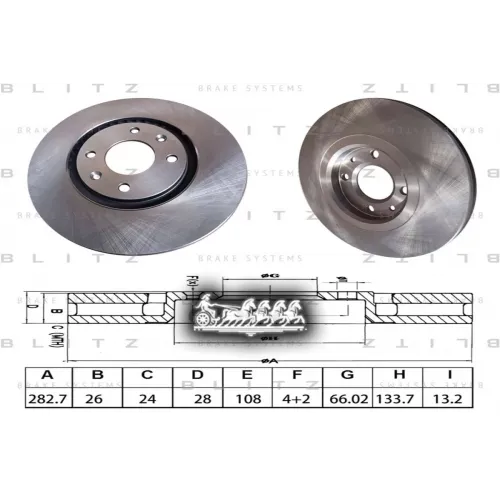 Диск Тормозной Peugeot 406 95-04 Blitz 
