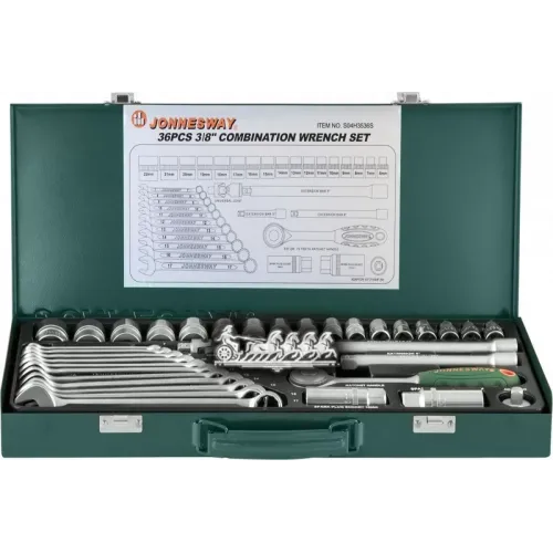 Набор Торцевых Головок 3/8Dr 6-22 Мм И Комбинированных Ключей 7-17 Мм, 36 Предм Jonnesway 