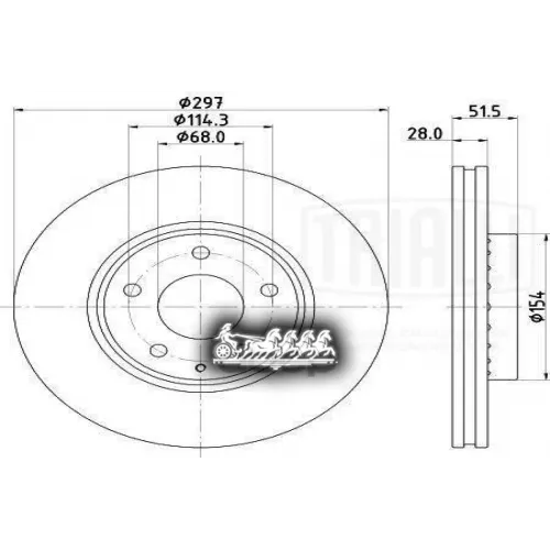 Диск Тормозной Mazda Cx-5 15- Передний Вент.d 297Мм. Trialli DF 084512
