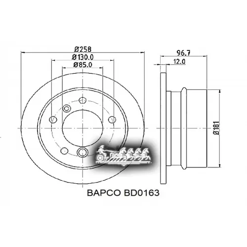 Диск Тормозной Mb Sprinter 95- Задн. BAPCO 
