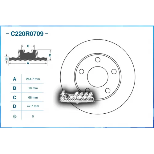 Диск Тормозной Audi A4 B5 (8D2) 01/1995 - По Н.в. Задн. CWORKS 