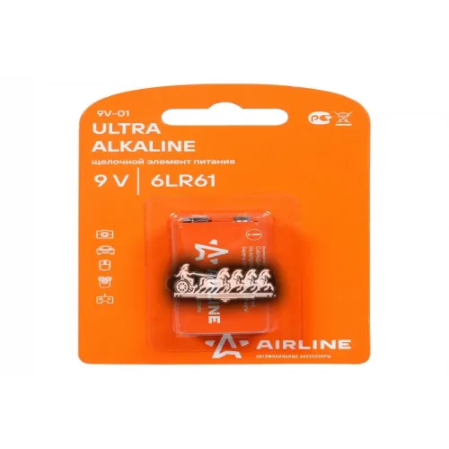 Батарейка 6Lr61/Крона 9V Щелочная 1 Шт. AIRLINE 