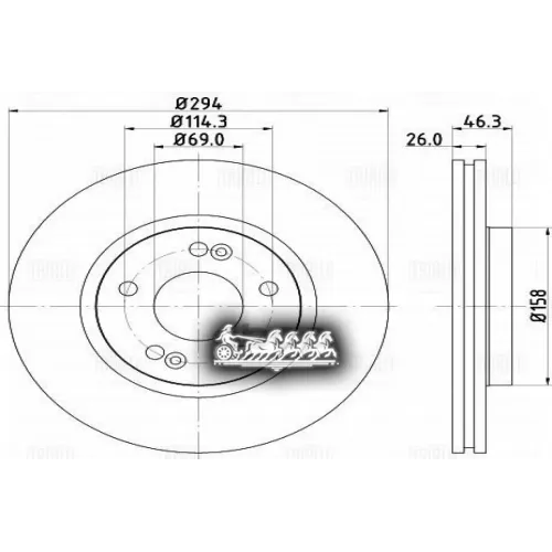 Диск Торм. Для А/М Hyundai Santa Fe (00-) Перед. D=294 (Df 084507) Trialli 