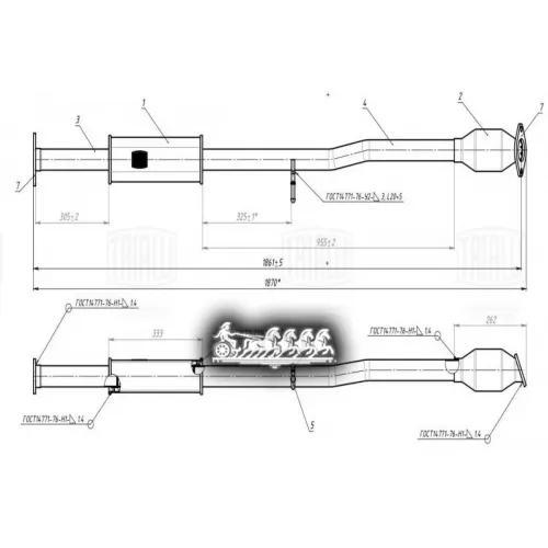 Резонатор Hyundai Ix 35 (10-)/Kia Sportage (10-) 2.0I (Алюм. Сталь) Trialli EAM 0360