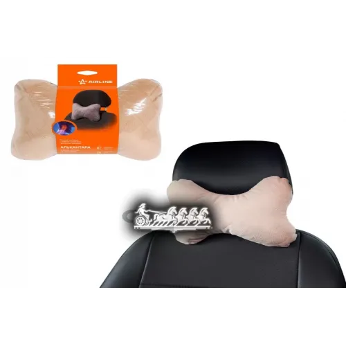 Подушка-Косточка На Подгол. Алькантара. Ткань. 1 Шт.. Бежевая AIRLINE 