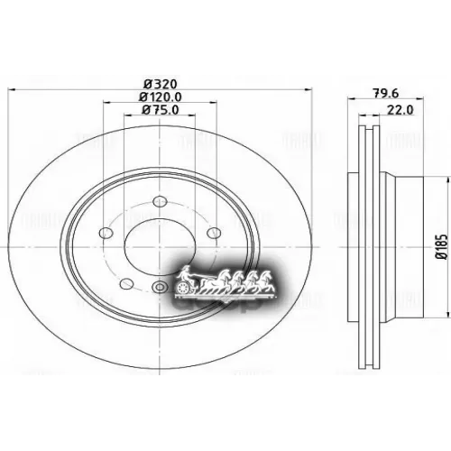 Диск Торм. Для А/М Bmw X3 (E83) (04-) Зад. D=320 (Df 263919) Trialli 