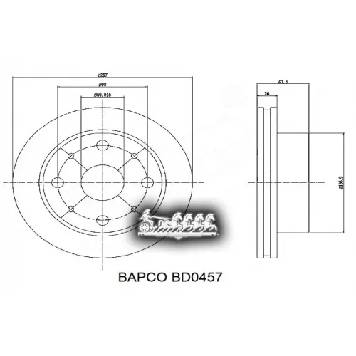 Диск Тормозной Alfa Romeo/Fiat 145/155/Doblo 94- Перед. BAPCO 