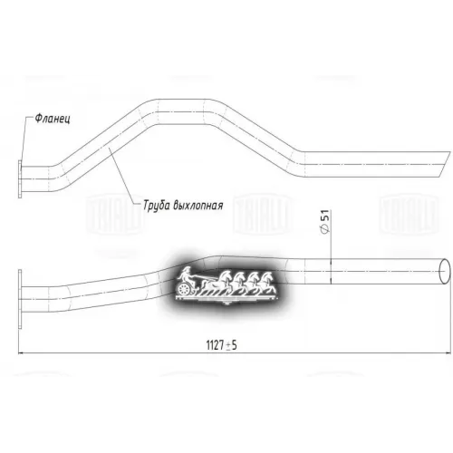 Труба Выхлопная Kia Sportage I (93-) (Алюм. Сталь) Trialli EMP 0801