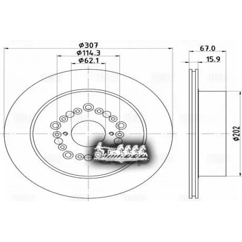 Диск Тормозной Lexus Gs300 93-97/Ls400 94-00 Задний Вент.d 307Мм. Trialli DF 190115